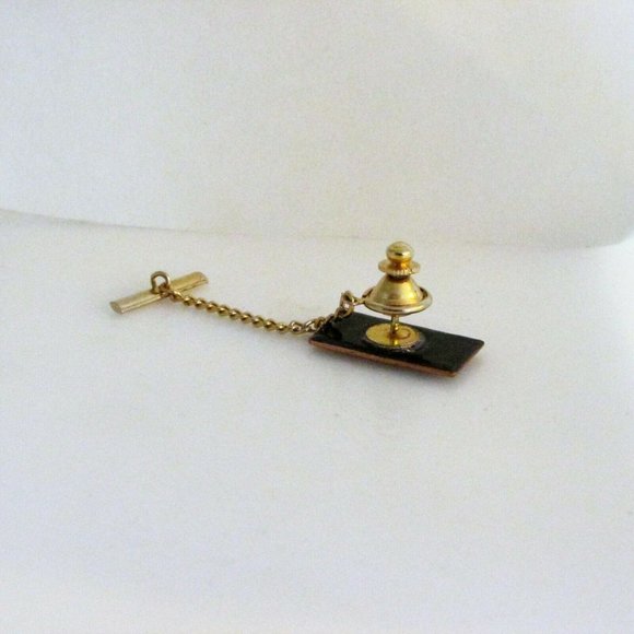 Vintage Tie Tack Pin Enamel on Copper Artisan Created Bohemian Unique OOAK Boho - Picture 4 of 6